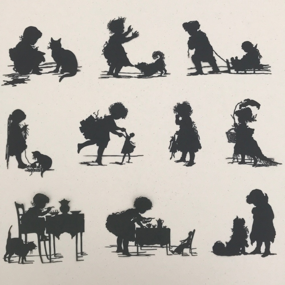 Childhood 🔥 SET 💖 Handmade PaperCut Silhouette Scherenschnitte 🔥 Modern